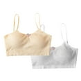 thumbnail image 1 of CYRBOKO Girls Training Bars, Comfortable Breathable 2-Pack Cotton Soft Seamless Bralettes Yellow Size 7-13 T, 1 of 8