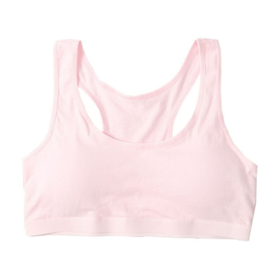 CYRBOKO Girls Training Bars, Comfortable Soft Cotton Lightweight Breathable Teen Girls Bras Pink Size 7-11 T