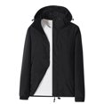 thumbnail image 1 of CYRBOKO Girls Zipper Jeckets, Long Sleeve Windproof Waterproof Casual Fall Outerwear Black Size 9-10 T, 1 of 3