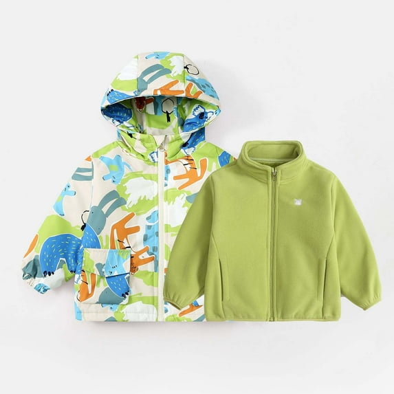 CYRBOKO Girls Zipper Jeckets, Windproof Long Sleeve Loose Waterproof Outerwear with Pockets Purple Size 10-12 T