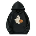 thumbnail image 1 of CYRBOKO Halloween Hooded Sweatshirts for Boys, Loose Fit Lightwewight Casual Long Sleeve Tops with Pocket Black Size 5-6 T, 1 of 2