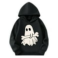 thumbnail image 1 of CYRBOKO Halloween Hoodies for Girls, Loose Fit Long Sleeve Printed Casual Fall Sweatshirts Black Size 5-6 T, 1 of 5