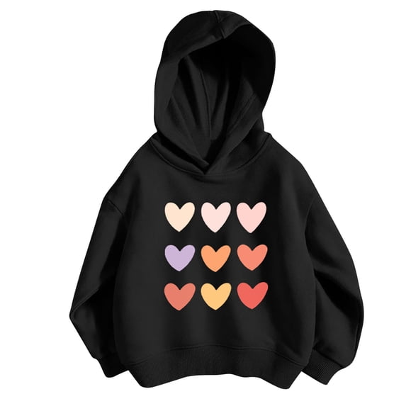 CYRBOKO Hooddies for Girls, Casual Warm Comfy Autumn Long Sleeve Pullover Black Size 8-9 T