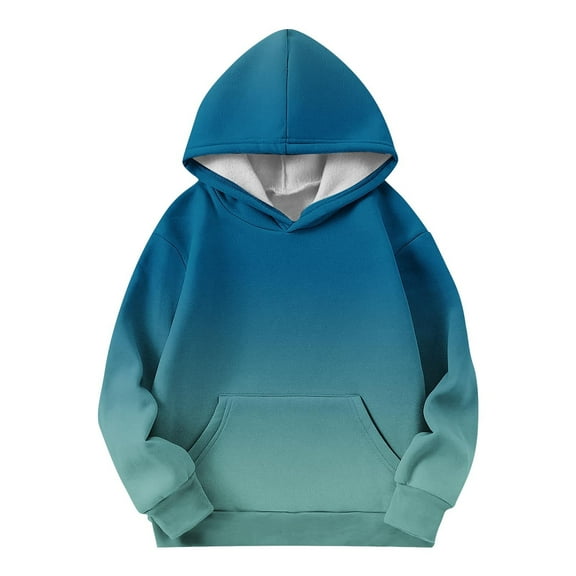 CYRBOKO Hoodies for Girls, Casual Thermal Long Sleeve Fall and Winter Sweatshirts with Pocket Navy Size 13-14 T