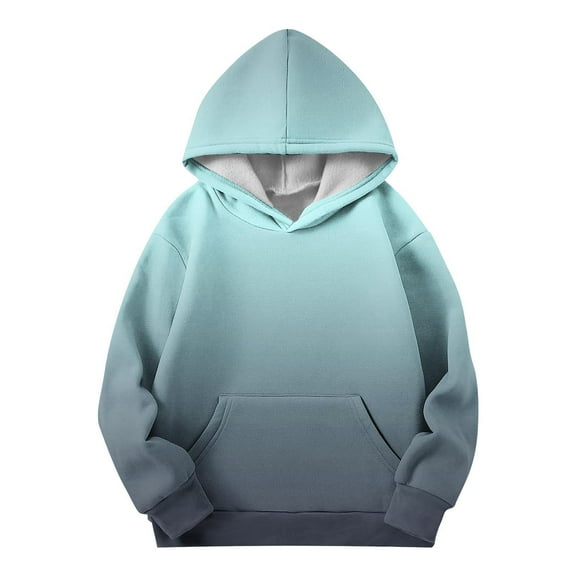 CYRBOKO Hoodies for Girls, Fall and Winter Long Sleeve Casual Thermal Sweatshirts with Pocket Gray Size 13-14 T