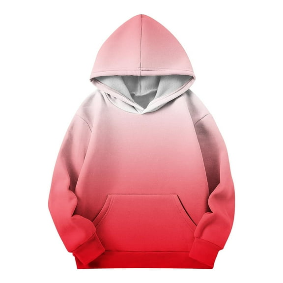 CYRBOKO Hoodies for Girls, Fall and Winter Thermal Long Sleeve Casual Sweatshirts with Pocket Red Size 13-14 T