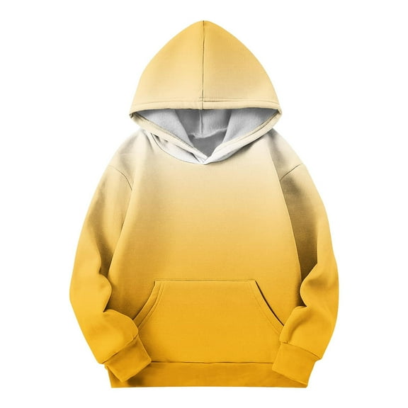 CYRBOKO Hoodies for Toddler Girls, Thermal Long Sleeve Fall and Winter Casual Sweatshirts with Pocket Yellow Size 4-5 T