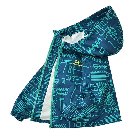 CYRBOKO Jackets for Boys, Cotton Windproof Full-Zip Lightweight Outerwear with Pockets Green Size 5-6 T