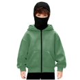 thumbnail image 1 of CYRBOKO Kids' Jackets with Face Mask, Hooded Sports Full Zip Thermal Outerwear for Cycling Green Size 14-15 T, 1 of 5