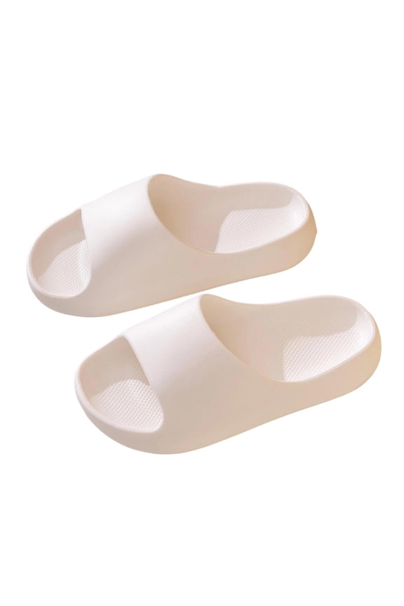 Kids Slippers, Cozy Indoor Casual Open Toes Non-Slip Boys Girls Slippers White Size 13-13.5 (Big Kids)