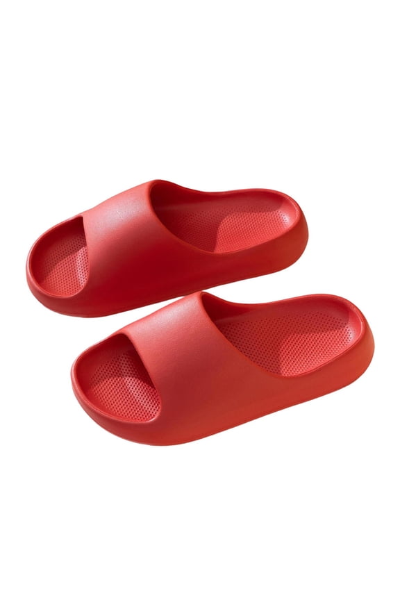 Kids Slippers, Non-Slip Cozy Indoor Casual Open Toes Boys Girls Slippers Red Size 1-1.5 (Big Kids)