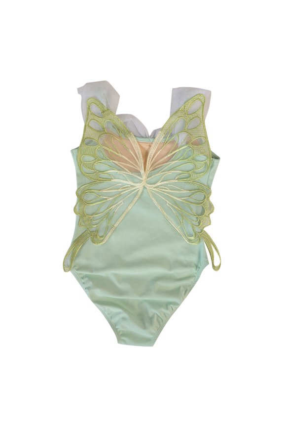 Leotards for Girls, Lightweight Sleeveless Backless Performance Ballerina Dancewear Army Green Size 15-16 T