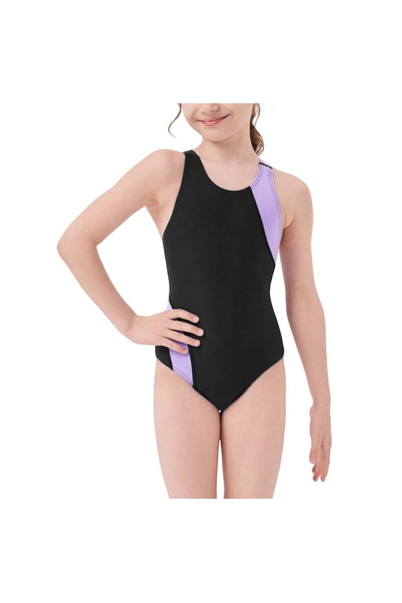 One-Pieces Swimsuits for Girls, Outdoor Summer Sleeveless Quick-dry Bathing Sets Black Size 3-4 T
