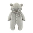 thumbnail image 1 of CYRBOKO One-pieces for Baby Boys Girls, Casual Unisex Thermal Long Sleeve Button Winter Loungewear Gray Size 6-9 Months, 1 of 4