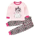 thumbnail image 1 of CYRBOKO Pajama Sets for Toddler Girls, Elastic Waist Crewneck Long Sleeve Cotton Fall Pajamas Hot Pink Size 3-4 T, 1 of 3