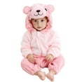 thumbnail image 1 of CYRBOKO Pajamas One-pieces for Toddler Boys Girls, Sleepwear Long Sleeve Unisex Thermal Animal Shapes Fleece One-pieces Pink Size 18-24 Months, 1 of 8