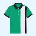 thumbnail image 1 of CYRBOKO Polos for Boys, Collared Short Sleeve Cotton PE class School Uniform Shirts Green Size 5-6 T, 1 of 8