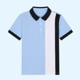thumbnail image 1 of CYRBOKO Polos for Boys, Cotton Short Sleeve Collared PE class School Uniform Shirts Light Blue Size 7-8 T, 1 of 5