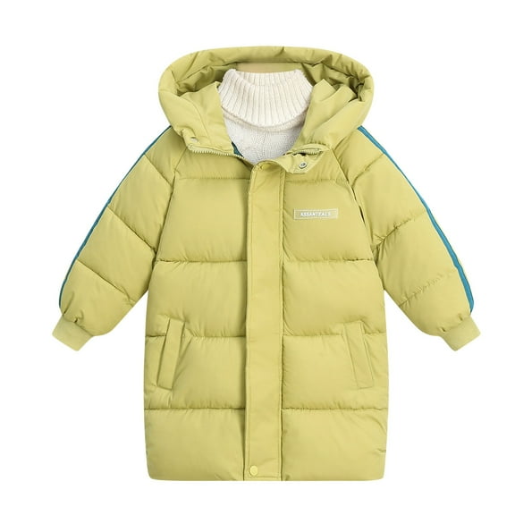 CYRBOKO Puffer Jackets for Girls, Full Zip Winter Long Sleeve Thermal Kids Jackets Green Size 5-6 T