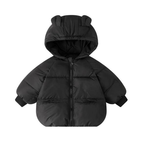 CYRBOKO Puffer Jackets for Toddler Girls, Cotton Full Zip Thermal Lightweight Kids Clothing Black Size 4-5 T