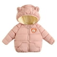thumbnail image 1 of CYRBOKO Puffer Jackets for Toddler Girls, Long Sleeve Winter Thermal Lightweight Coats with Zipper Pink Size 3-4 T, 1 of 2