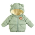 thumbnail image 1 of CYRBOKO Puffer Jackets for Toddler Girls, Winter Long Sleeve Lightweight Thermal Coats with Zipper Green Size 2-3 T, 1 of 2
