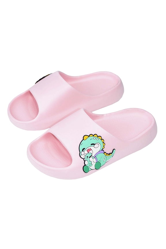Slippers for Boys, Non-Slip All Season Open Toes Cozy Indoor Kids Slippers Pink Size 13-13.5 (Big Kids)