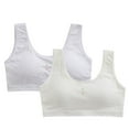 thumbnail image 1 of CYRBOKO Sports Bars for Girls, 2 Pack Comfortable Soft Cotton Breathable Seamless Bras Mint Green Size 14-16 T, 1 of 5
