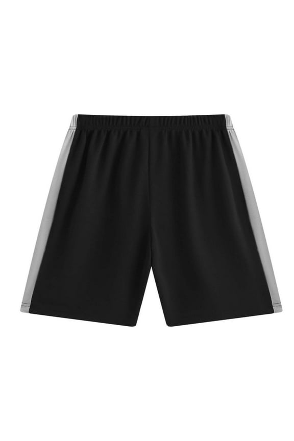 Sports Shorts for Boys, Running Casual Elastic Waist Breathable Short Trousers Black Size 6-7 T