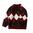 thumbnail image 1 of CYRBOKO Sweaters for Boys, Crew Neck Loose Casual Long Sleeve Kint Clothes Red Size 10 T, 1 of 6
