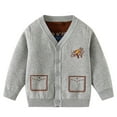 thumbnail image 1 of CYRBOKO Sweaters for Boys, Knit Long Sleeve Cotton Loose Fall Cardigans Gray Size 8-9 T, 1 of 9