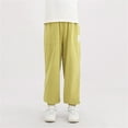thumbnail image 1 of CYRBOKO Sweatpants for Boys, Lightweight Cotton Elastic Waist Loose Athletic Pants Gold Size 11-12 T, 1 of 6