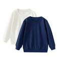 thumbnail image 1 of CYRBOKO Sweatshirts for Boys, Crew neck Long Sleeve Cotton 2 Pack Pullover Tops Navy Size 2-3 T, 1 of 7