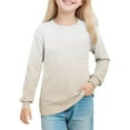 thumbnail image 1 of CYRBOKO Sweatshirts for Girls, Crew neck Comfortable Gradient Long Sleeve Pullover Shirts Beige Size 7-8 T, 1 of 8