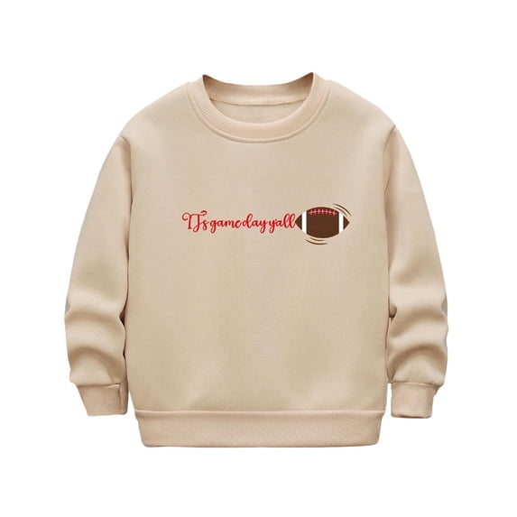 CYRBOKO Sweatshirts for Girls, Thermal Loose Crew Neck Long Sleeve Fall Tops Khaki Size 9-10 T