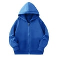 thumbnail image 1 of CYRBOKO Sweatshirts for Toddler Boys, 2025 Cotton Long Sleeve Full Zip Hooded Tops Blue Size 3-4 T, 1 of 5