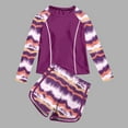 thumbnail image 1 of CYRBOKO Swim Set for Boys, 2 Pieces Long Sleeve Athletic Summer Swimwear Set Purple Size 6-7 T, 1 of 3