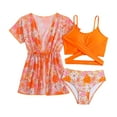 thumbnail image 1 of CYRBOKO Swim Suits for Girls, 3 Pieces Spaghetti Straps Holiday Summer Bathing Suits Orange Size 11-12 T, 1 of 8