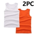 thumbnail image 1 of CYRBOKO Tank Tops for Girls, 2025 Crewneck Cotton 2PC Sleeveless T-shirts Orange Size 6 T, 1 of 3