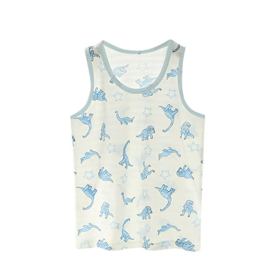 CYRBOKO Tank Tops for Toddler Boys, Casual Soft Sleeveless Cotton Summer Undershirts White Size 4-5 T