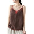 thumbnail image 1 of CYRBOKO Tank Tops for Women, Crew Neck Sleeveless Lightweight Summer Spaghetti strap top Coffee Size L, 1 of 3