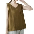 thumbnail image 1 of CYRBOKO Tank Tops for Women, Loose Summer Crew Neck Sleeveless Sport Tops Army Green Size 2XL, 1 of 4