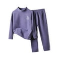 thumbnail image 1 of CYRBOKO Thermal Sets for Boys, Fall Cotton Elastic Waist Long Sleeve Top and Bottom Sets Navy Size 10-12 T, 1 of 2