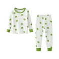 thumbnail image 1 of CYRBOKO Thermal Sets for Girls, Cotton Long Sleeve Soft Elastic Waist Sleepwear Sets Green Size 9-10 T, 1 of 5