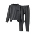 thumbnail image 1 of CYRBOKO Thermal Sets for Toddler Boys, Elastic Waist Crew Neck Stretchy Long Sleeve Loungewear Sets Dark Gray Size 4-5 T, 1 of 2