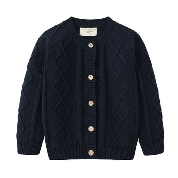 CYRBOKO Toddler Boy's Cardigans, Cotton Lightweight Long Sleeve Knit Fall Clothing Blue Size 3-4 T
