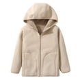 thumbnail image 1 of CYRBOKO Toddler Boy's Fleece Jackets, Thermal Winter Long Sleeve Soft Hooded Outerwear Khaki Size 4-5 T, 1 of 5