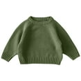 thumbnail image 1 of CYRBOKO Toddler Boy's Knit Sweaters, Winter Long Sleeve Casual Crew Neck Kint Kids Green Size 3-4 T, 1 of 4