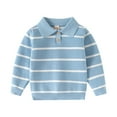 thumbnail image 1 of CYRBOKO Toddler Boy's Sweaters, Lapel Long Sleeve Cotton Botton Kids Clothig Blue Size 4-5 T, 1 of 9