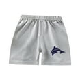 thumbnail image 1 of CYRBOKO Toddler Boys Athletic Shorts, Elastic Waist Lightweight Printed Cotton Summer Shorts grey Size 2-3T, 1 of 3
